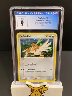 2005 Pokemon EX Emerald Secret Rare Card Farfetch'd Holo 107/106 CGC 9 MINT - Image 1