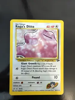 Pokemon TCG Koga's Ditto Gym Challenge 10/132 HOLO NM - Image 1