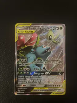 Pokemon TCG Sun & Moon Black Star Promo Tag Team Celebi & Venusaur GX SM167 NM! - Image 1