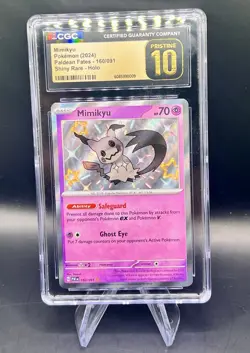 CGC Pristine 10 Mimikyu 160/091 2024 Paldean Fates Shiny Rare Holo Pokemon Card - Image 1