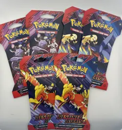 Pokemon Destined Rivals -Sleeved Packs - Factory Sealed In Hand Lot Of 6 - Image 1