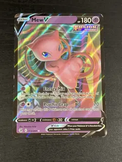 Mew V Ultra Rare Fusion Strike Pokemon Card 113/264 Psychic Basic 180HP - Image 1