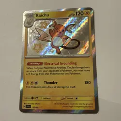 Pokemon Card Raichu 132/091 Paldean Fates Shiny Rare Near Mint - Image 1