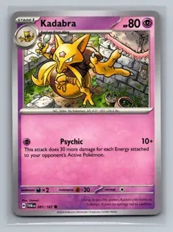 Kadabra Normal Common SV06: Twilight Masquerade TWM Psychic 081/167 Pokemon Card - Image 1