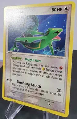 Rayquaza 22/107 Normal Rare Deoxys Pokemon LP/MP Non Holo Pokemon TCG Card - Image 3