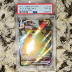 Pokemon Pikachu VMAX Full Art Ultra Rare Holo Vivid Voltage 044/185 PSA 10 - Image 1