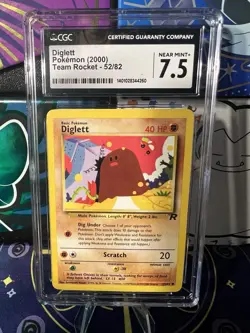 Pokemon TCG Team Rocket Diglett 52/82 2000 CGC 7.5 NEAR MINT - Image 1