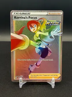 Pokemon TCG Korrinas Focus 174/163 Full Art Rainbow Rare Battle Styles - Image 1