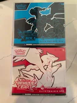 POKEMON CENTER ETBs Scarlet and Violet Black Bolt/White Flare ETBs SEALED NEW - Image 1