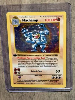 Pokemon TCG Shadowless 1st Edition Machamp 008/102 Holo WOTC - Image 1