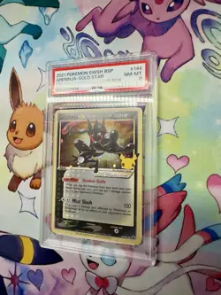 2021 Pokemon Celebrations Greninja SWSH144 Gold Star Black Star Promo PSA 8 - Image 2