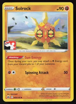 Pokemon Solrock 069/159 Prize Pack Series Cards Non-Holo Pack Fresh - NM - Image 1