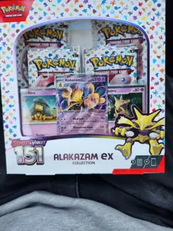 Pokemon TCG Scarlet and Violet - 151 Alakazam ex Collection Box - 4 Packs 820650855269 - Image 1