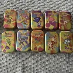 10 Pokemon 151 Mini Tins - Empty - Coins and 1 card only - Image 2