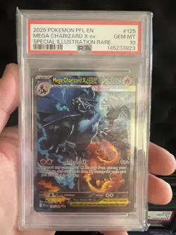 2025 POKEMON PFL EN-PHANTASMAL FLAMES #125 MEGA CHARIZARD X EX PSA 10 - Image 1