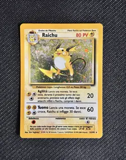 Pokemon Raichu set base ita holo rare 14/102 No Bgs No Psa Italian - Image 1