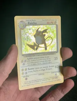 Pokemon Raichu set base ita holo rare 14/102 No Bgs No Psa Italian - Image 3