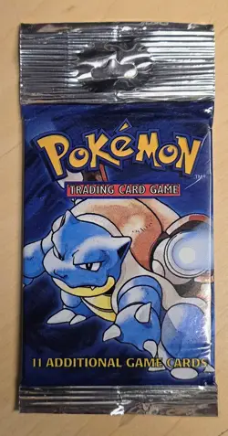 Pokemon Base Set Booster Pack Blastoise Artwork Sealed 11 Cards (HEAVY) - Image 1