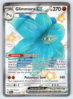 Glimmora ex 218/091 2024 Paldean Fates Pokemon Card Shiny Ultra Rare Holo - Nm - Image 1