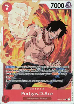ONE PIECE Portgas.D.Ace #OP02-013 Foil Paramount War NM - Image 1