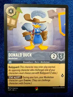 Disney Lorcana TCG Donald Duck Musketeer Promo Card 13/P1 NM - Image 1