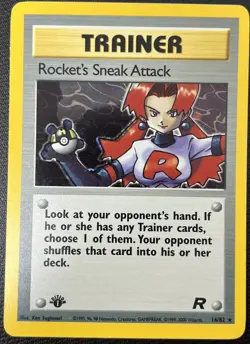 Rocket's Sneak Attack 16/82 1st Edition Team Rocket Holo Rare Pokemon Card NM - Image 1