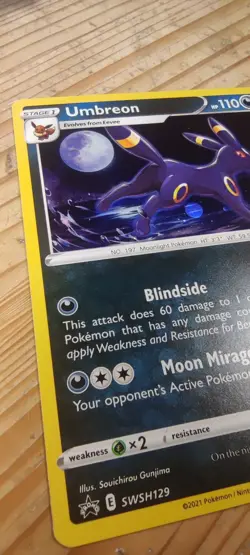 Umbreon SWSH129 Black Star Promo Cosmos Holo Rare Pokemon Card Tcg En 🇬🇧 NM - Image 3