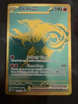 Pokemon TCG Chi-Yu ex Gold Hyper Rare 241/091 SV: Paldean Fates Holo NM/M - Image 1