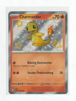 Charmander 109/091 Pokemon TCG Paldean Fates Holo Baby Shiny Holo Rare LP-/MP+ - Image 1
