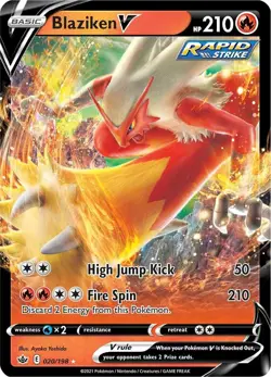 Blaziken V 020/198 Ultra Rare Holo SWSH06: Chilling Reign Pokemon Card - Image 1