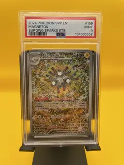2025 Pokemon SVP EN Magneton Surging Sparks ETB Black Star Promo #159 PSA 9 - Image 1