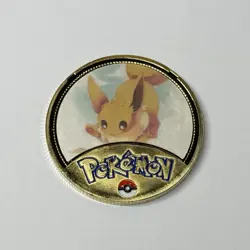 NEW Pokemon Eevee Premium High Quality Rare collectible Metal Gold Coin M/NM - Image 1