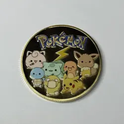 NEW Pokemon Eevee Premium High Quality Rare collectible Metal Gold Coin M/NM - Image 2