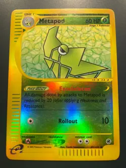 Pokemon Metapod 87/165 Reverse Holo Expedition LP - Image 3