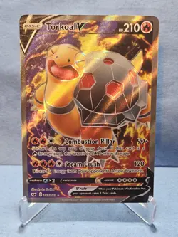 Pokemon TCG Torkoal v 188/202 Full Art Ultra Rare Sword & Shield Base Set - Image 1