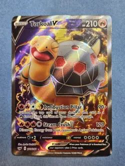 Pokemon TCG Torkoal v 188/202 Full Art Ultra Rare Sword & Shield Base Set - Image 4