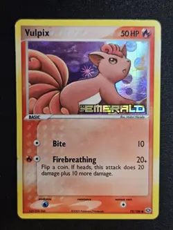 Vulpix 2005 EX Emerald 72/106 Reverse Holo STAMPED Pokemon Card LP - Image 4