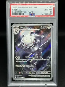 2025 POKEMON MEG EN-MEGA EVOLUTION ILLUSTRATION RARE #150 STEELIX PSA 10 - Image 1