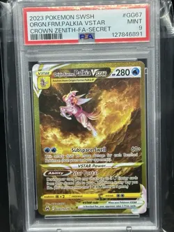 2023 POKEMON SWORD AND SHIELD CROWN ZENITH FA/ORIGIN FORME PALKIA VSTAR PSA 9 - Image 1