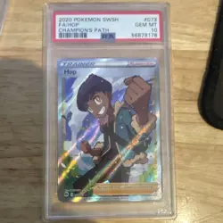 Pokemon 2020 Champion's Path Hop Trainer Full Art Holo Ultra Rare 73/73 PSA 10 - Image 1