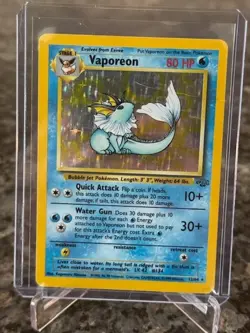 Two (2) Vintage 1999 WOTC Jungle Set Vaporeon Holofoil Cards Lot #12/64 - Image 1