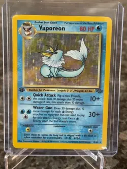 Two (2) Vintage 1999 WOTC Jungle Set Vaporeon Holofoil Cards Lot #12/64 - Image 3