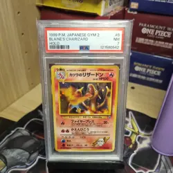 1999 P.M. Japanese Gym 2 Blaine's Charizard Holo Card #6 PSA 7 - Image 1