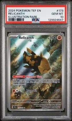 PSA 10 Gem Mint Relicanth Illustration Rare Card #173 2024 Pokemon TCG - Image 1