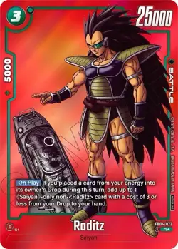 Raditz FB04-072 R Battle Card - Dragon Ball Super Card Game FB04 - Image 1