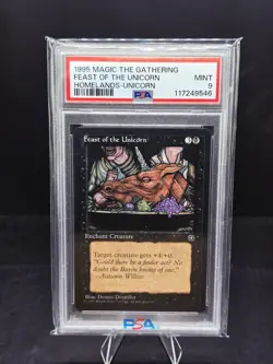 1995 Magic The Gathering Feast Of The Unicorn Homelands Unicorn Version PSA 9 - Image 1