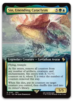 Sin, Unending Cataclysm (Extended Art) #185 (NM) Final Fantasy FIC Magic MTG - Image 1