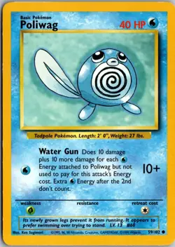 Poliwag Common Base Set 059/102 NM Pokemon - Image 1