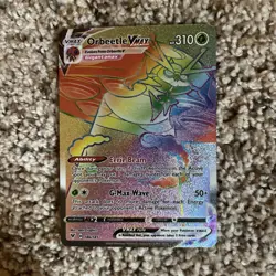 Pokemon TCG Orbeetle VMAX Vivid Voltage Ultra Rare Card 186/185 RAINBOW - Image 1
