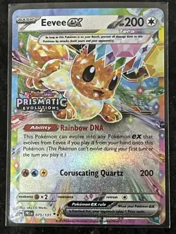 Pokemon Prismatic Evolutions Eevee ex 75/131 Surprise Box Stamped Promo MINT - Image 1